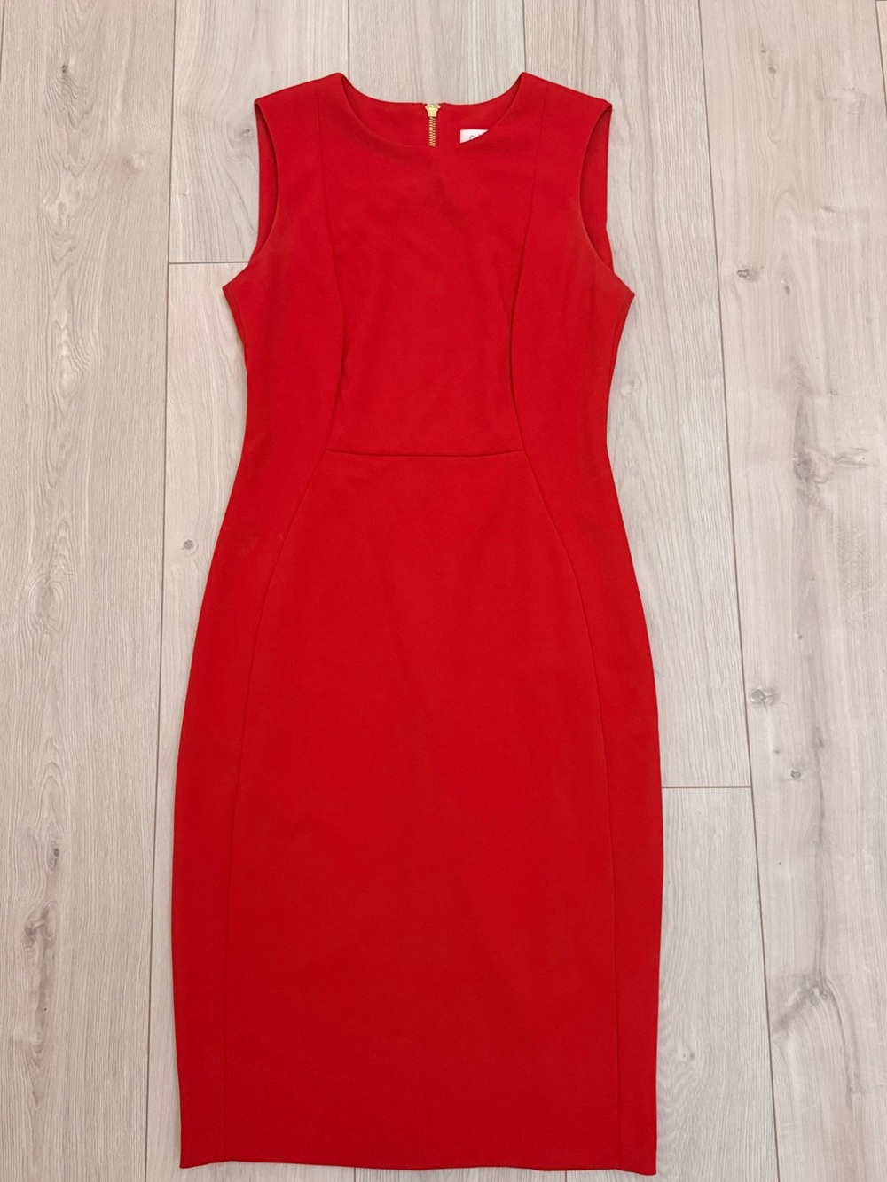 Red Sleeveless Sheath Dress - Calvin Klein Classic Women's Dress size 4